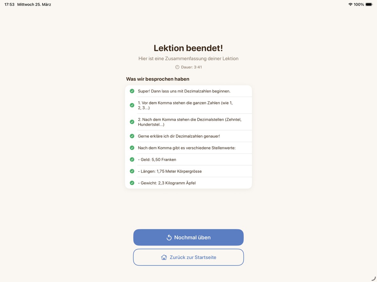 Klari Lernfortschritt